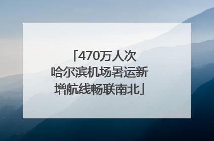 470万人次 哈尔滨机场暑运新增航线畅联南北