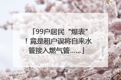 99户居民“爆表”！竟是租户误将自来水管接入燃气管……